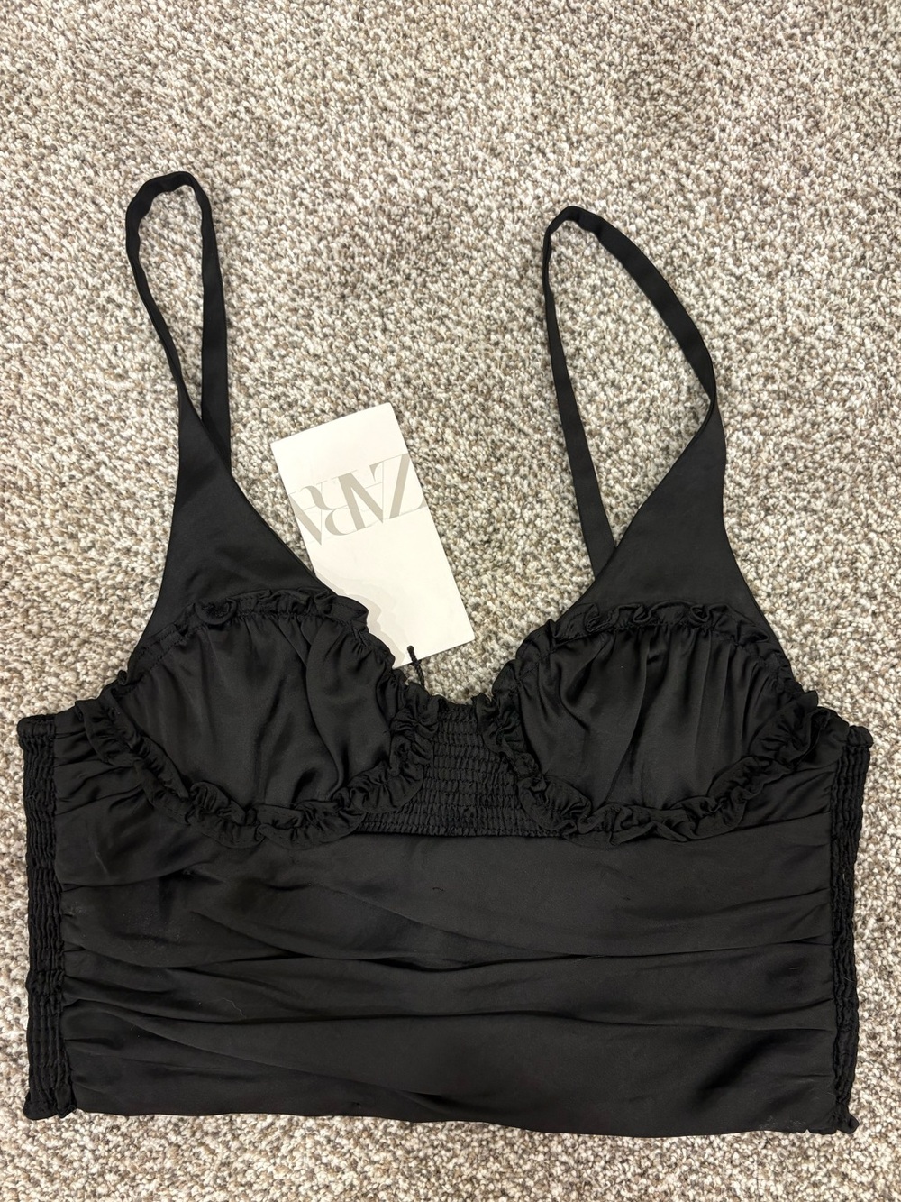 Zara Drape Satin Effect Top